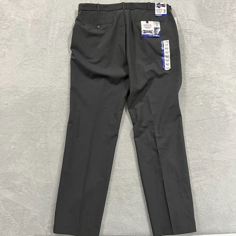 Izod Dress Pants Mens 36x32 Comfort Flex Flat Front Stretch Performance Golf